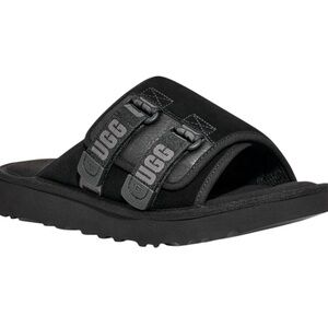 NWT UGG Mens Goldencoast Strap Black Slide Sandals Shoes Size 10